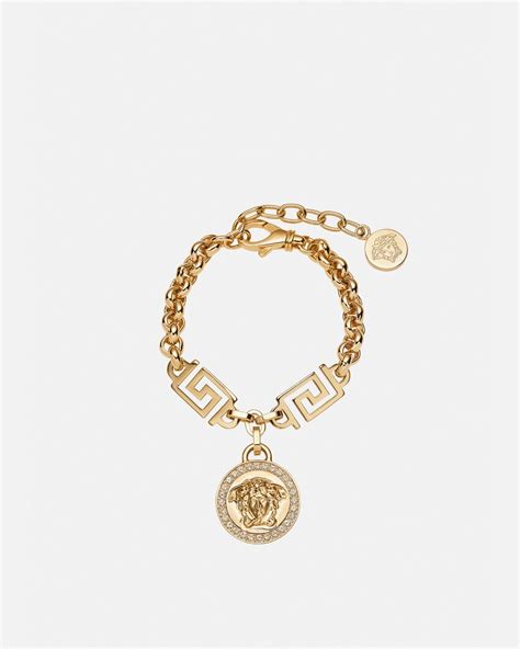 versace greek key bracelet|Crystal La Medusa Greca Bracelet Gold,White.